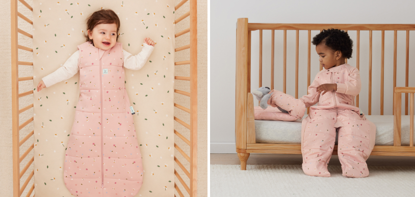 infant and toddler showing how you can transition from cot to bed