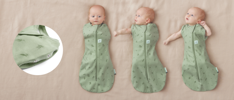 Transition from arms in swaddle to arms out sleep sack